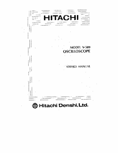 Hitachi V-509 Hitachi Denshi Oscilloscope model: V-509
Service Manual